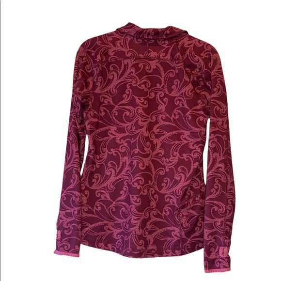 Lands’ End Long Sleeve Pull Over 1/4 Zip Maroon/Pink Stretch Small - Picture 2 of 4
